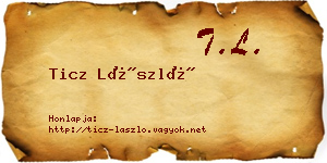 Ticz László névjegykártya