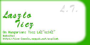 laszlo ticz business card